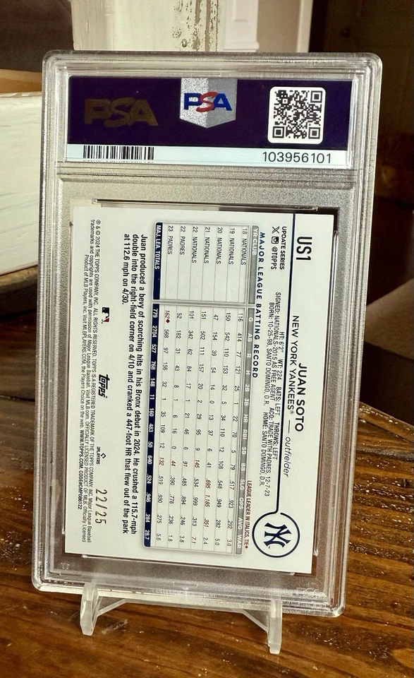 Juan Soto Camo #22/25 Memorial Day PSA 8 POP 1 2024 Topps Jersey Match 1/1 🔥 - Image 2 of 2