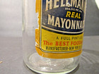 Vintage 1950's Hellmann's Mayonnaise Clear Glass Jar A Full Pint Screw Top — photo 7