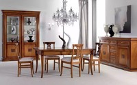 Design Esszimmer Set Garnitur 7Tlg Holz MöBel 4X StüHle Tisch Vitrine Neu