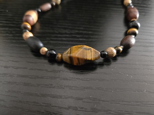 Tiger Eye And Misc Beautiful Stone, Wooden And More  Bead Necklace