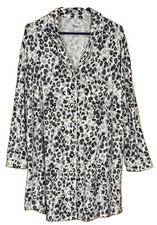 Nightgown Stars Above Cloud Knit Rayon blend Animal print Front Button Sz M New