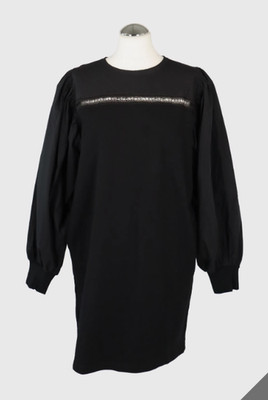 Karl Lagerfeld Damen Kleid Gr. 40 (L) Schwarz Baumwolle Kleid Shiftkleid