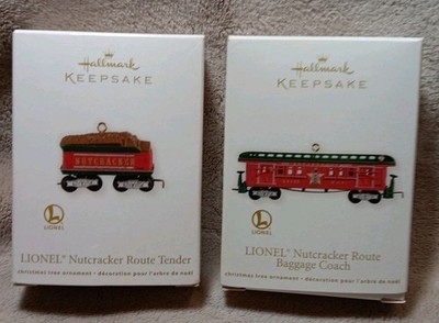 Hallmark 2012 Ornament Lionel Train Nutcracker Route Baggage Coach and Tender