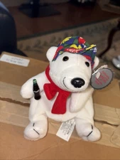 1998 Bean Bag Coca-Cola plush POLAR BEAR wearing Checker cap style 0167  NEW Tag