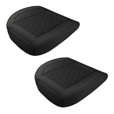 Luxury Faux Leather Car Seat Cover, Anti-Slip Waterproof Universal 2PCS Black