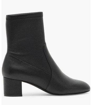 NWD $650 Stuart Weitzman Sofia 50 Stretch Black Smooth Leather 8.5B/EU39