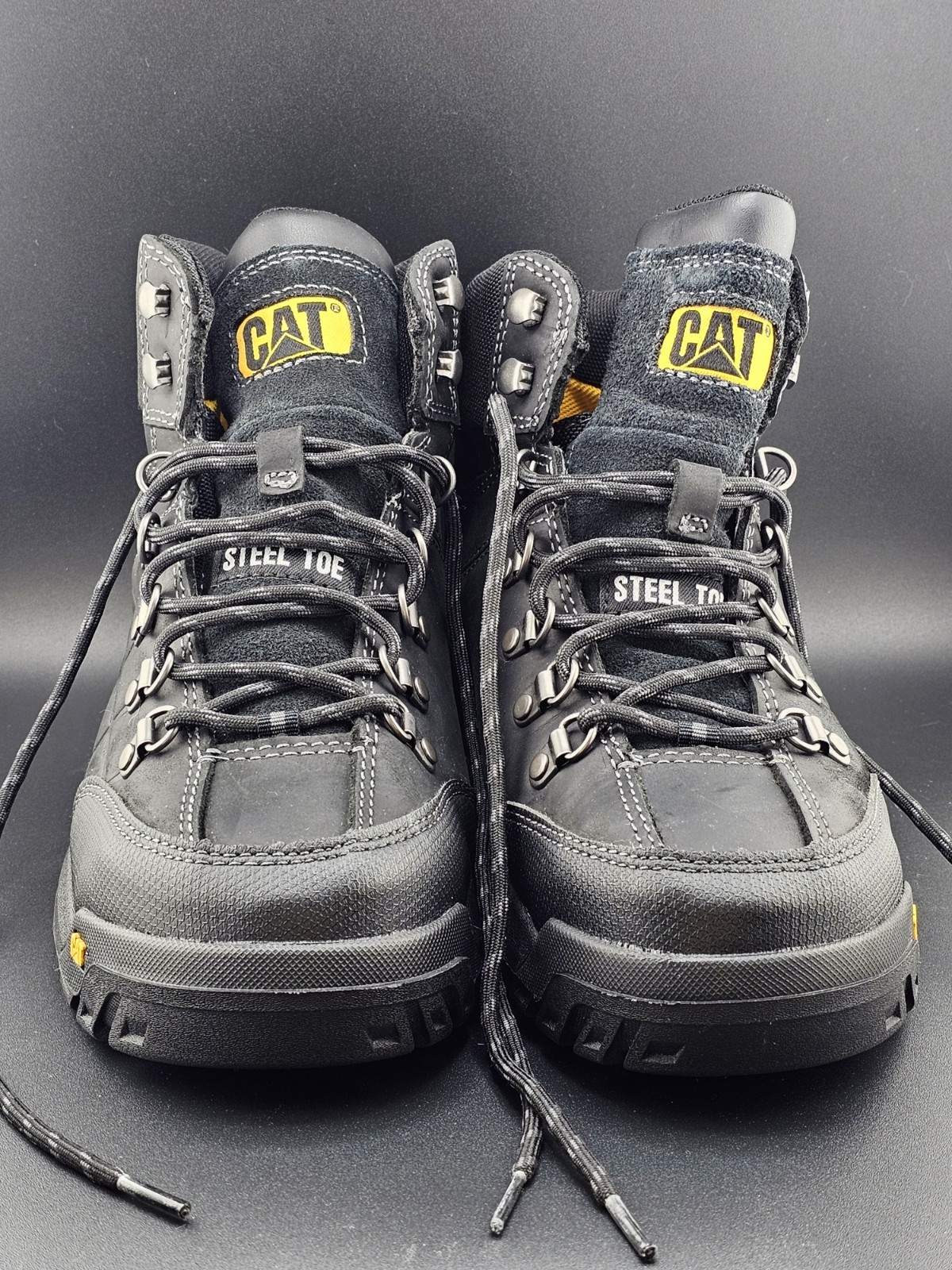 Cat Men's Threshold Black Steel Toe Work Boots New 90936 image 3