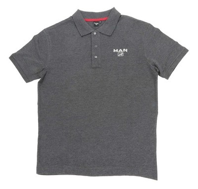 MAN Poloshirt Kurzarm Hemd 100 % Baumwolle Grau-Melange T-Shirt M bis 3x XL