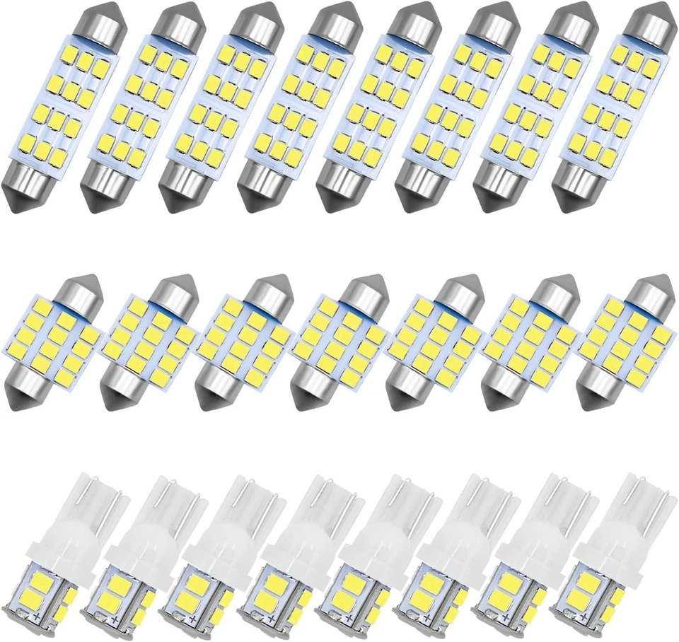 24pcs LED interior Lights Bulb Kit Dome License Plate Lamps 6000k Honda Toyota Foto 4 de 4