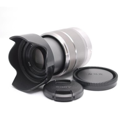 [EXC+5 w/ Hood] SONY E 18-55mm F3.5-5.6 OSS SEL1855 Silver E-mount Lens