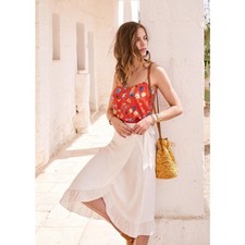 SEZANE adriana silk Skirt white EU38/US6