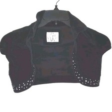 Justice Girls SZ 10 Black Velvet Sparkly Bolero Jacket   missing 1 Gem 