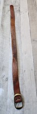 Vtg Top Grain Cowhide Brown Leather Eagle Mountain Tooled Belt Men's 30 No Loop