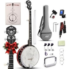 Full Size 5 String Banjo Remo Head Removable Resonator Geared 5th Tuner 24