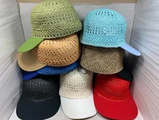 Brand New Capas Men"s Vented Baseball Straw  HAT Caps  White,Black,Navy, Red TAN