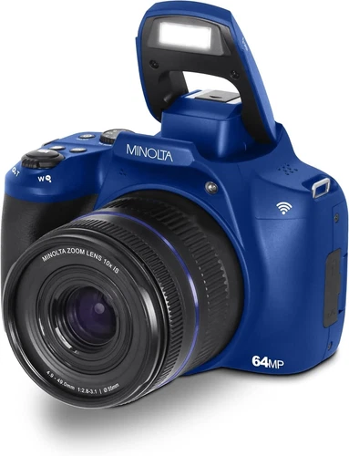 Minolta 64MP/ 4K Ultra HD Digital Camera with 10x Optical Zoom Blue