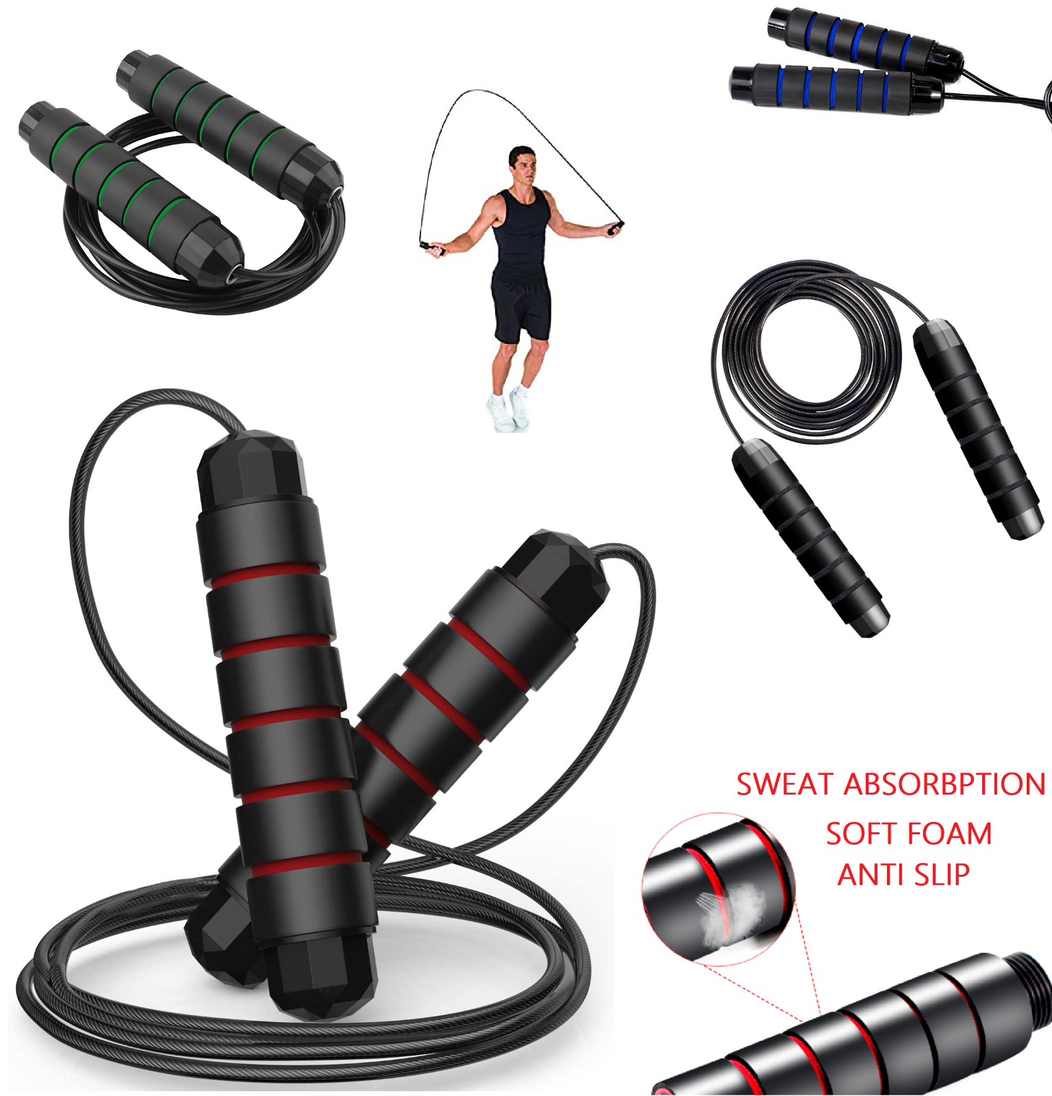 10 x Skipping Ropes Jump Rope Adjustable Fitness Cable Speed Adults ...