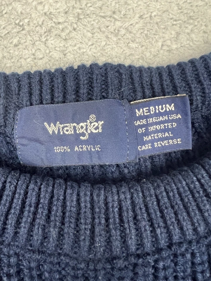 Suéter de Colección Wrangler Medio Grueso Tejido Retro Bloque de Color Cabincore Abuelo Foto 2 de 4