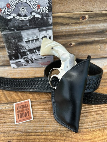 Vintage Tex Schuhmacher schwarz Leder FBI Style Holster für Colt Detective rechts