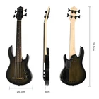 MiNi 4string ukulele electric bass black color Without Fret Only Fret Line