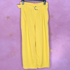 Love Tree Golden Yellow Linen Blend Wide Leg Pants Women  s Size Medium