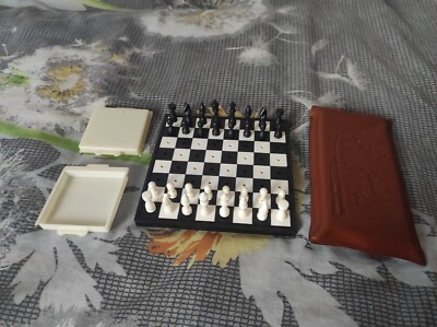 VINTAGE SOVIET  TRAVEL CHESS POCKET PLASTIC SET ''ЛЕНИНГРАД'' LENINGRAD IN USSR
