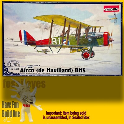 アオシマ1/12 DE HAVILLAND 2 TWO SEATERS RODEN 1/48 AIRCO (DE HAVILLAND) WWI TWIN SEAT BOMBER KIT