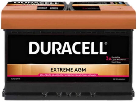 Batterie Duracell 760A AGM 70Ah évite les pannes de Start Stop en hiver