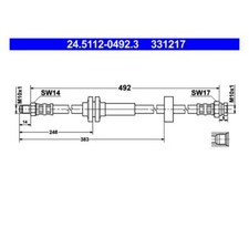 ATE 24.5112-0492.3 Bremsschlauch für Citroën Fiat Ducato Bus Peugeot Boxer Bus