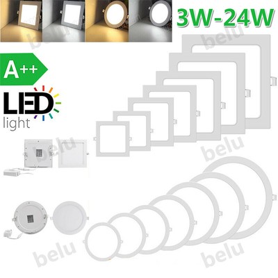 6W 9W 12W 15W 18W LED Recessed Ceiling Panel Down Lights Bulb Slim Lamp Fixture