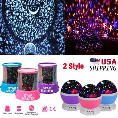 LED Night Light Galaxy Starry Projector Music Star Sky Party Baby Room Lamp Gift