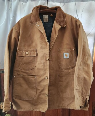 Vintage Carhartt Blanket Lined Chore Work Jacket Mens 48 Regular