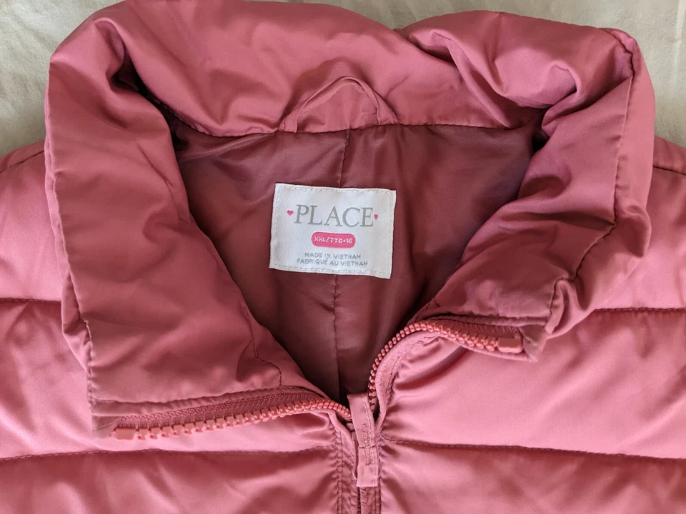 ДЕВОЧКИ РАЗМЕР XXL/16 ДЕТСКИЙ МЕСТО ПУХОВИК ПУХЛЫЙ ЗИМНЯЯ КУРТКА ПАЛЬТО - ТЕМНО-РОЗОВЫЙ - Изображение 3 из 4