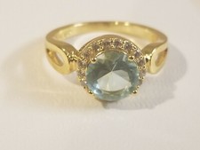 Blue Lab Created Topaz with Gold Plated Ring size 8