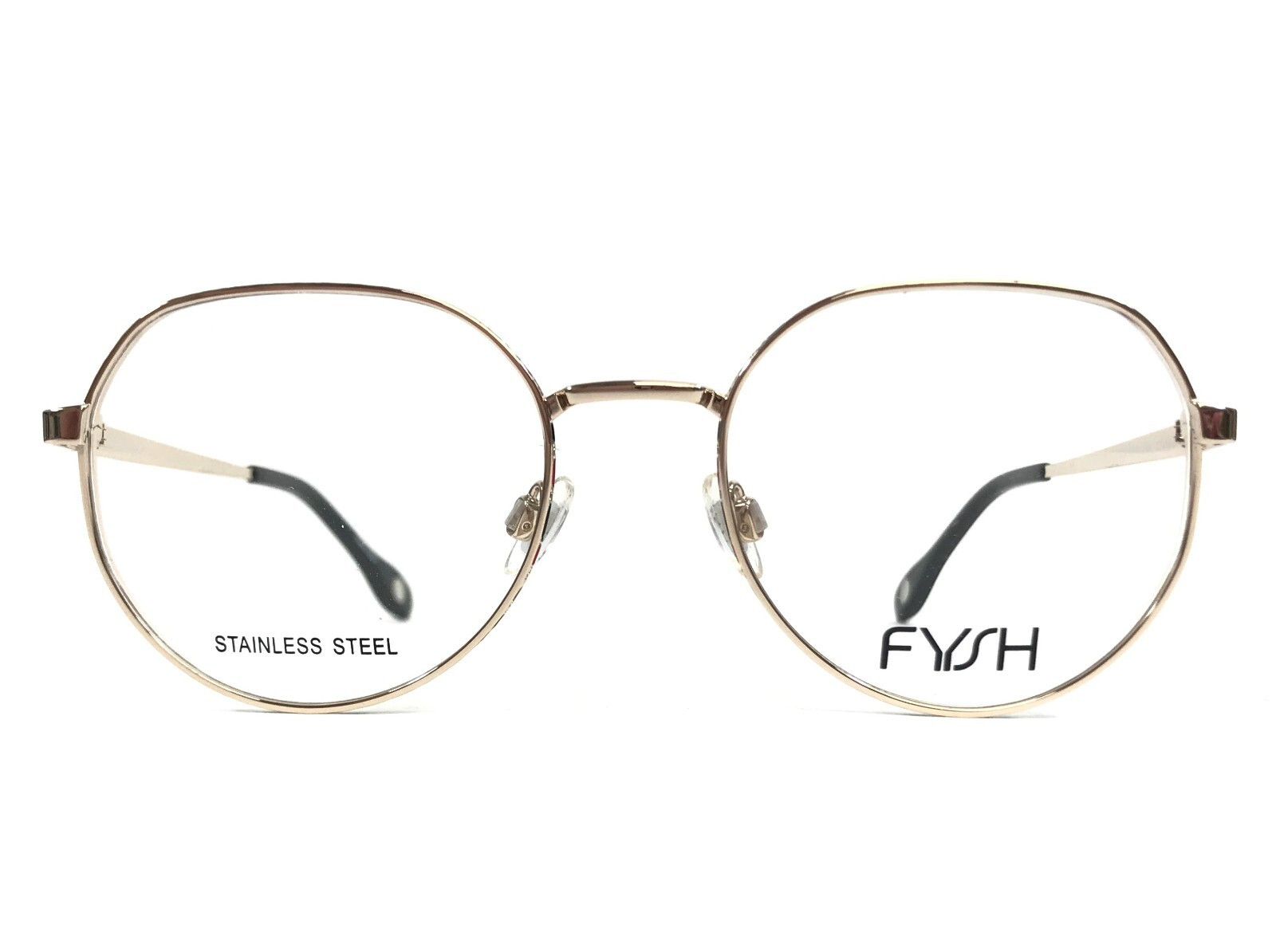 FYSH Eyeglasses Frames 3719 S200 Black Red Gold Round Wire Rim 51-19-140