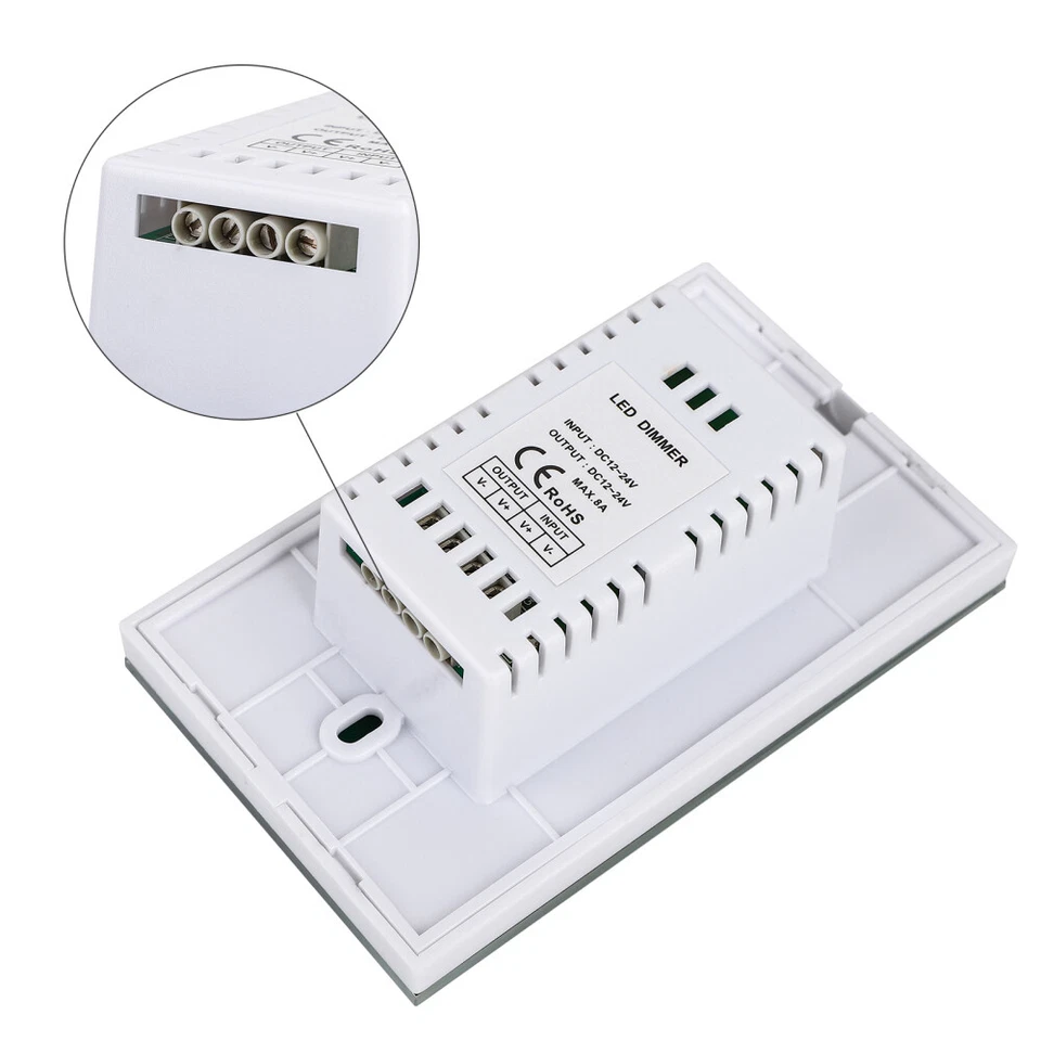 壁挂式玻璃触摸板 LED 调光开关亮度控制器 12V-24V — 第 3/4 张图片