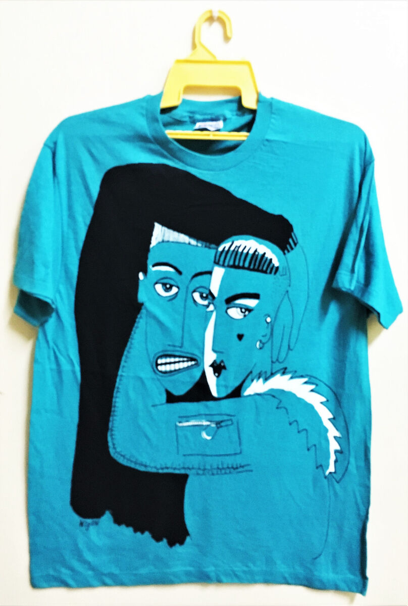 VINTAGE 80s CLONES MARK WIGAN POP ART T-SHIRT PUNK WARHOL K VINTAGE 80s CLONES MARK WIGAN POP ART T-SHIRT PUNK WARHOL K