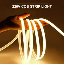 High Bright 288 COB LED Strip Light AC220/110V Outdoor Garden FOB LED Tape 1-10M
