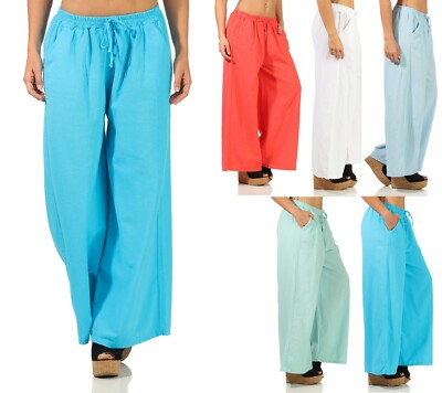 Marlenehosen Damen Hosenrock Sommerhose luftige Culotte weite Hosen Palazzo 38+