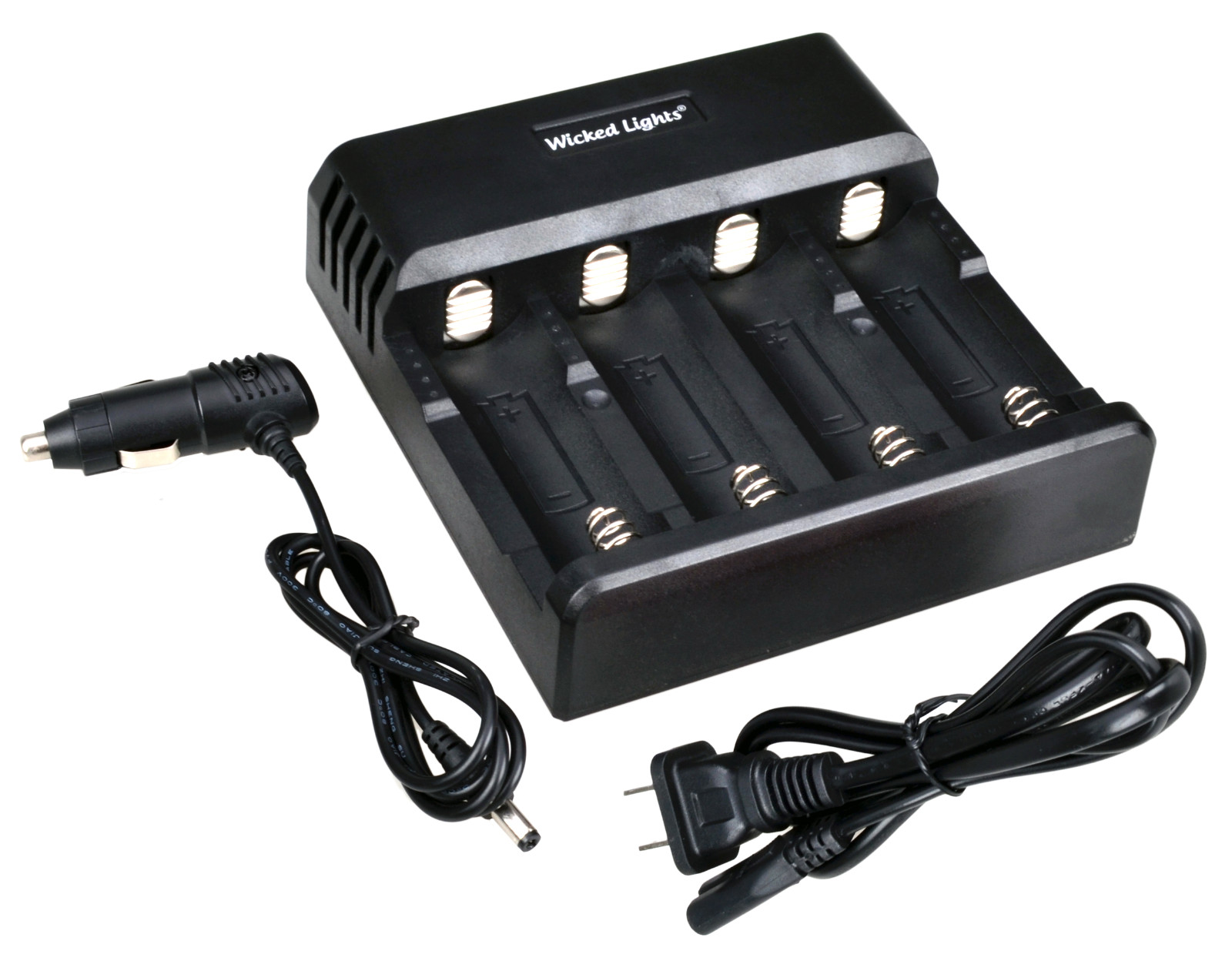 Wicked Lights 21700 4-Position Charger Kit with 4 21700 Batteries W2068