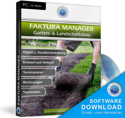 Rechnungsprogramm für Gärtner,Gartenbau,Landschaftsbau Faktura Software Programm