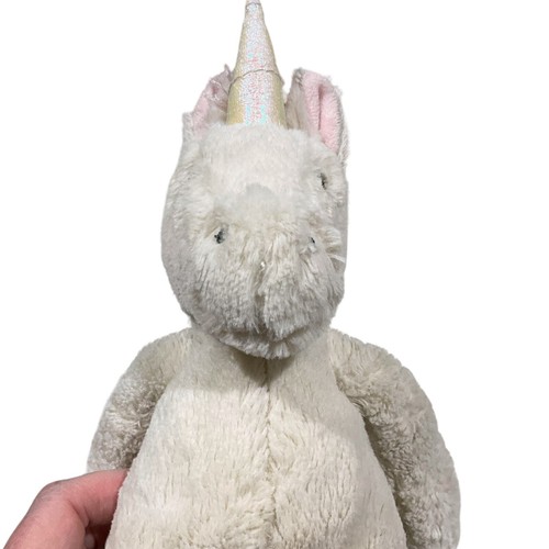 Jellycat London Bashful Unicorn Plush Stuffed Animal White Pink 12 Inch - Picture 5 of 9