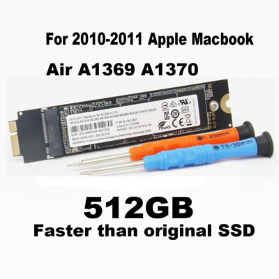 512GB SSD Solid State for 11'' & 13'' MacBook Air Late 2010 Mid 2011 /A1370 A1369