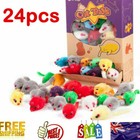 Zabawka dla kota Mysz z pióra, grzechotka dla kociaka Myszy pakiet 24 interaktywnych futra Wielopak