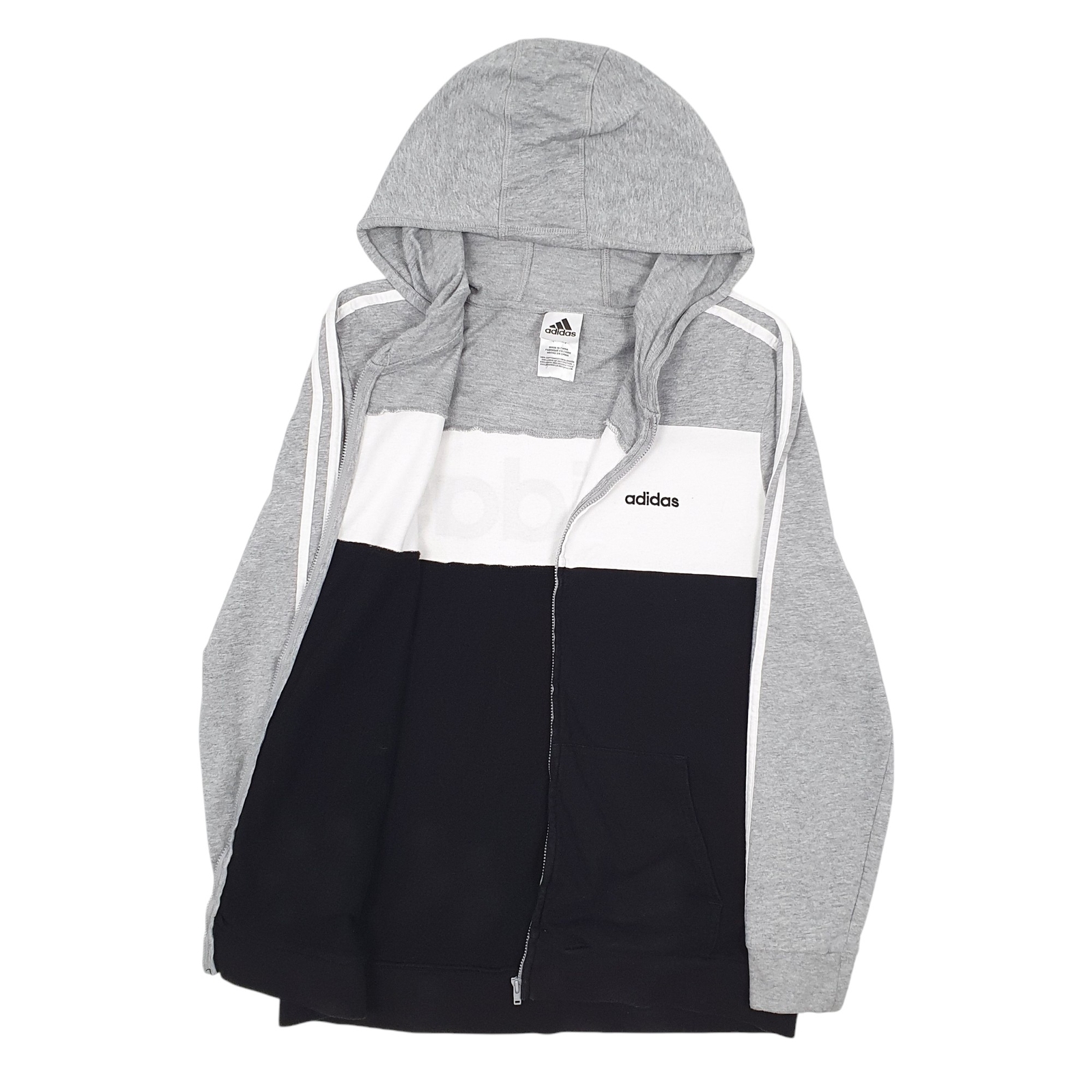 ADIDAS Full Zip Spellout Jumper Sweatshirt Womens L image 2