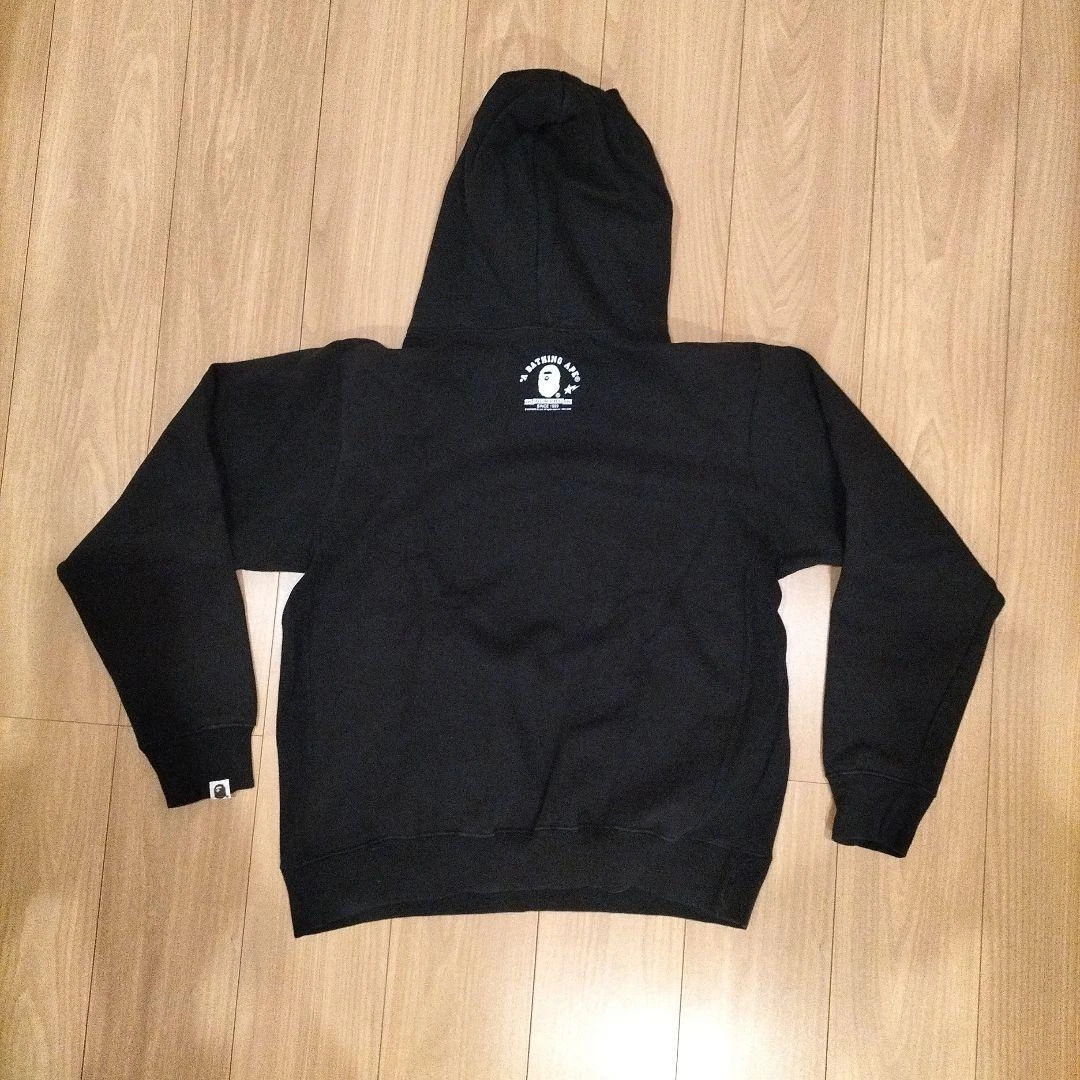 A BATHING APE (BAPE) Felpa con cappuccio BAPE XL usata in buone condizioni pullover stampa pesca autentica rara scimmia