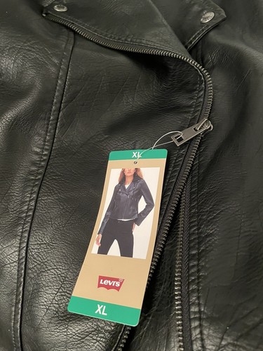 Chaqueta de motociclista Levi’s XL de cuero sintético para mujer *NUEVA* - Imagen 5 de 10