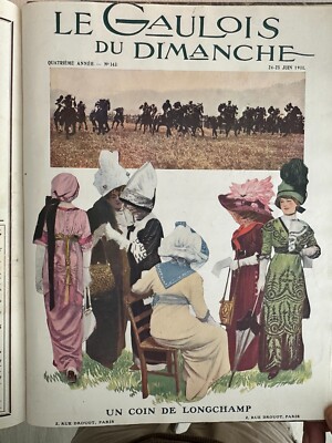 Originale Gravur Art Déco LE GAULOIS DU DIMANCHE 1911 Nr 143 Longchamp