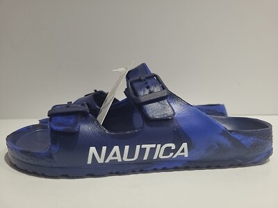Nautica Ashay Youth Double Strap Slides QB0103-B Blue Marble