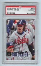 2006  CHIPPER JONES # 875 Upper Deck . Atlanta Braves Checklist. PSA Gem Mint 10